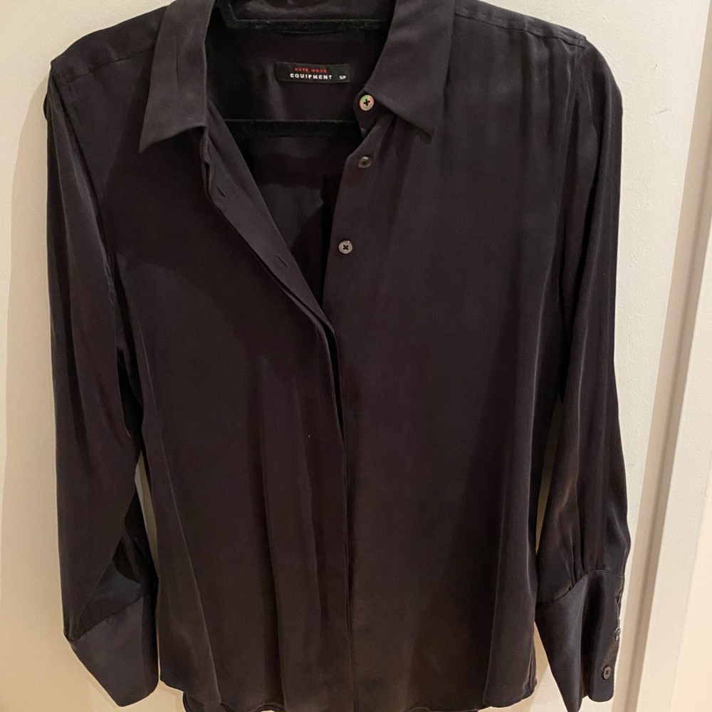 Equipment 100% Silk Black Blouse